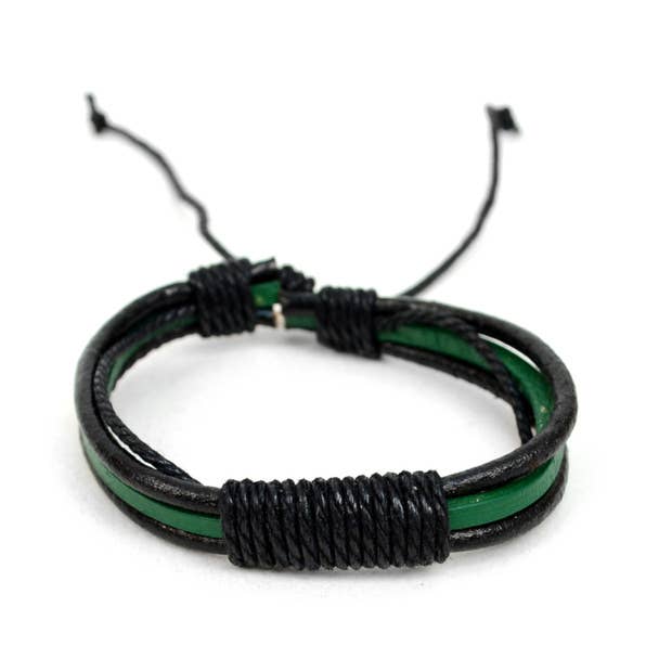 Green-Black Two Piece Bracelet Set for Men