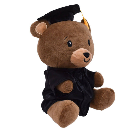 8" Dark Brown Grad Bear Plush
