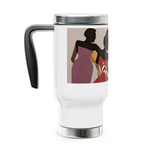 Grace Wins - Silhouettes Stainless Steel Travel Mug – 14oz Insulated Handle Tumbler (Empowerment Silhouette Design)