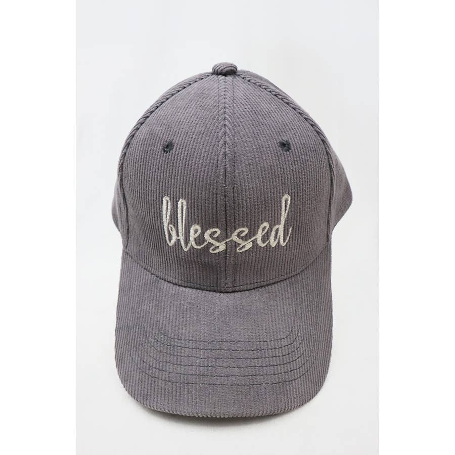 Blessed Embroidered Corduroy Baseball Caps