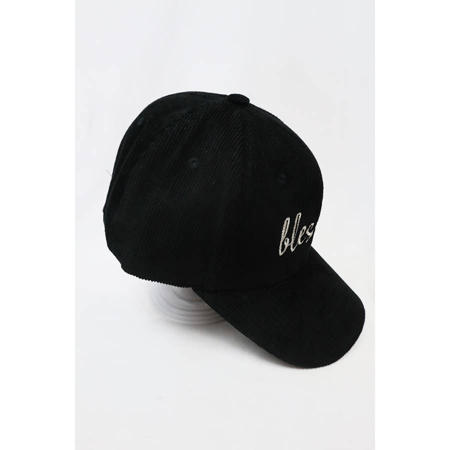 Blessed Embroidered Corduroy Baseball Caps