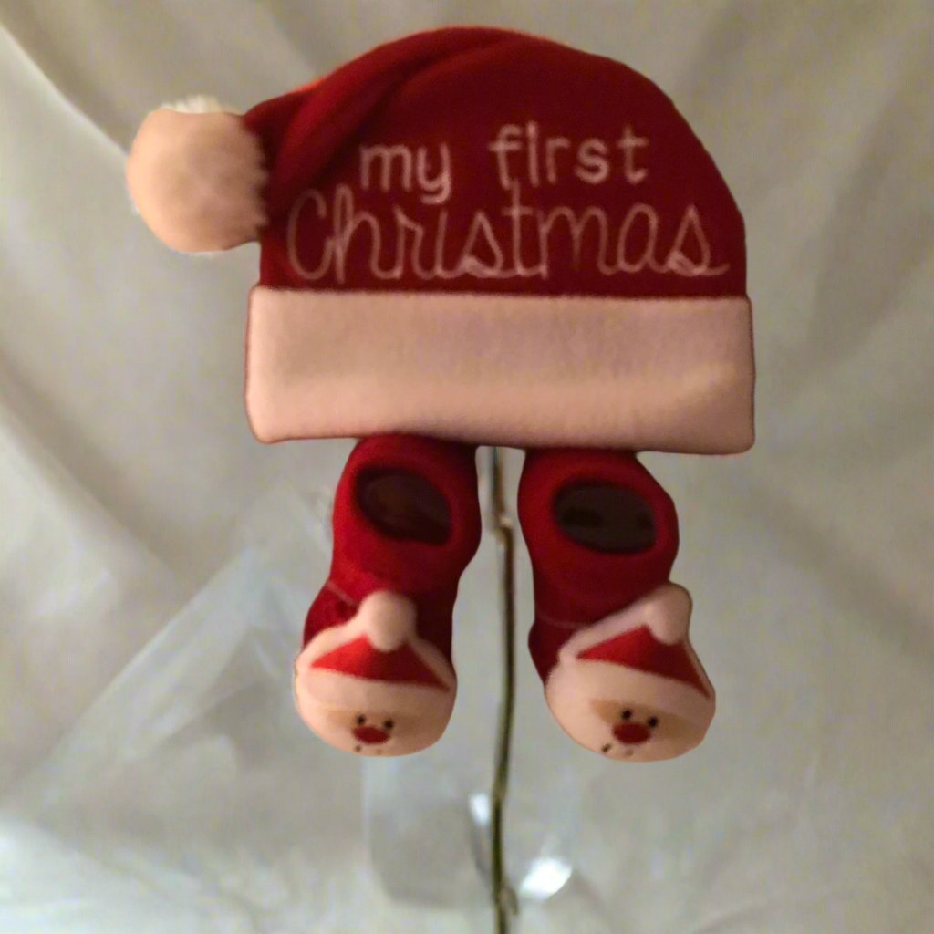 My first Christmas Hat & Booties