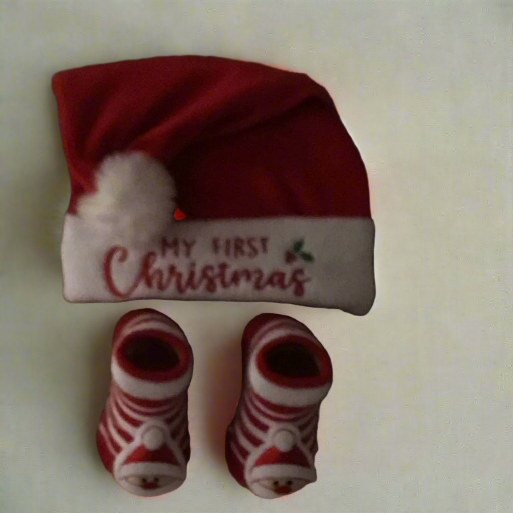 My First Christmas Hat & Booties