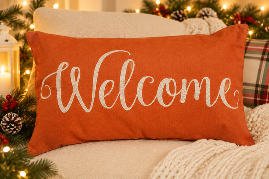Welcome Fall Festive Throw Pillow