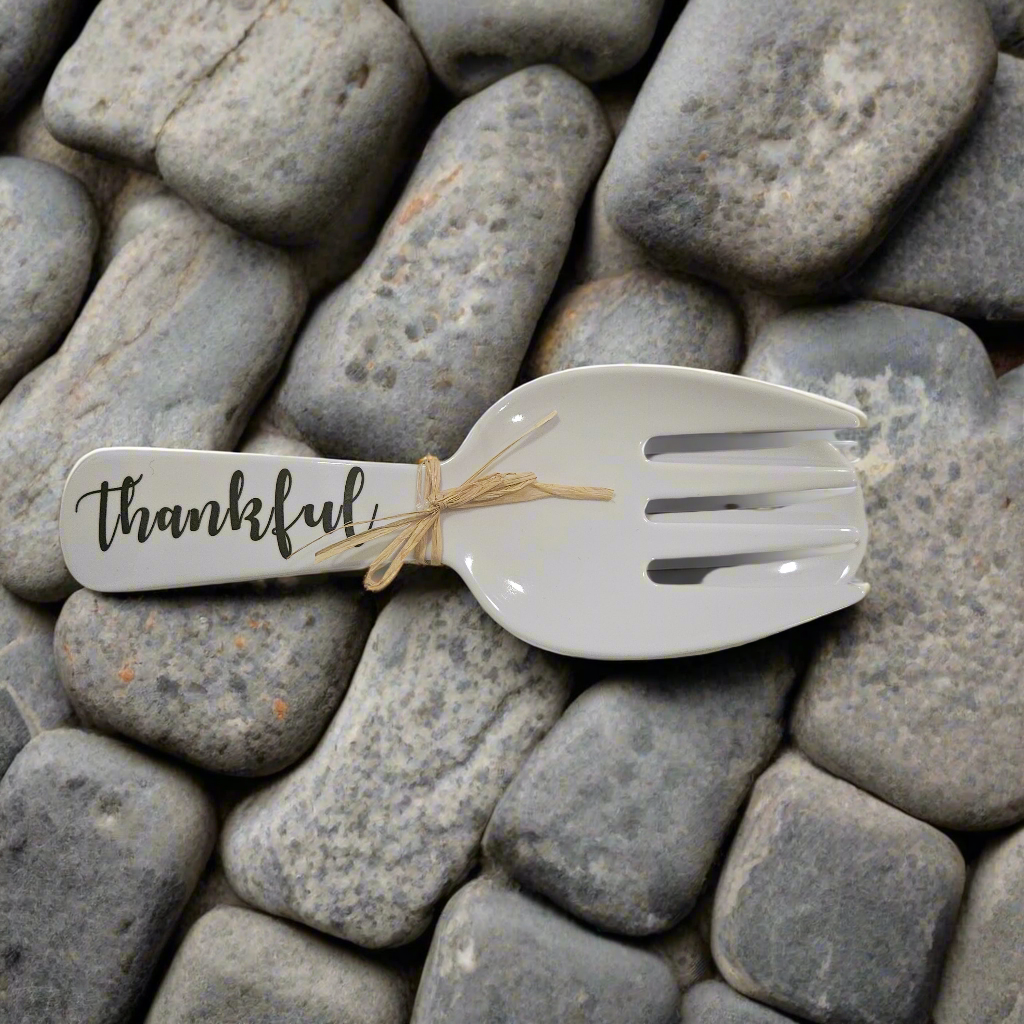 Thankful- Fork & Spoon Salad Server