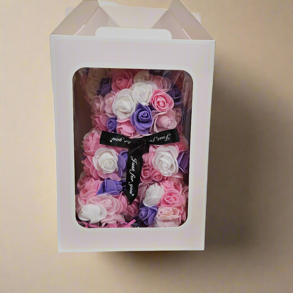 Colorful Rose Bear Gift Box