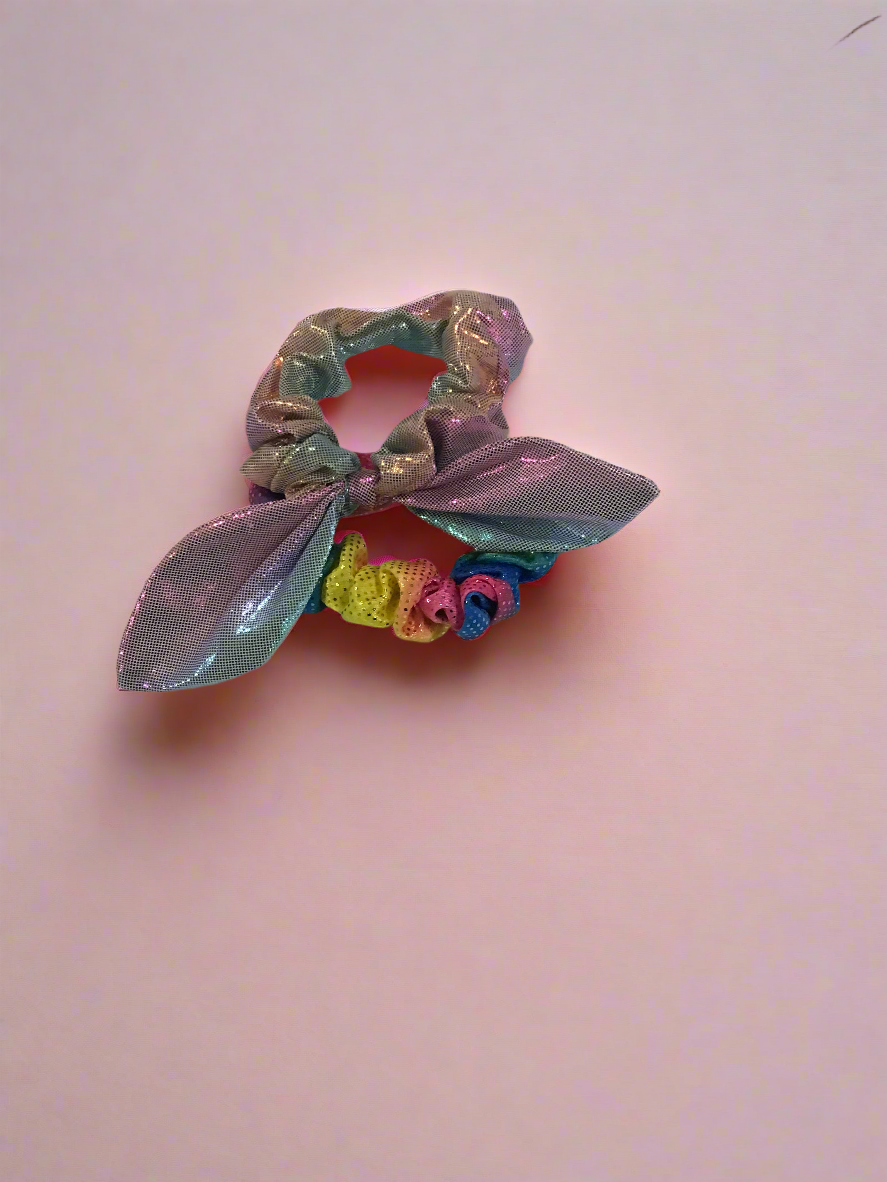 Pink multi colored pony tail holder
