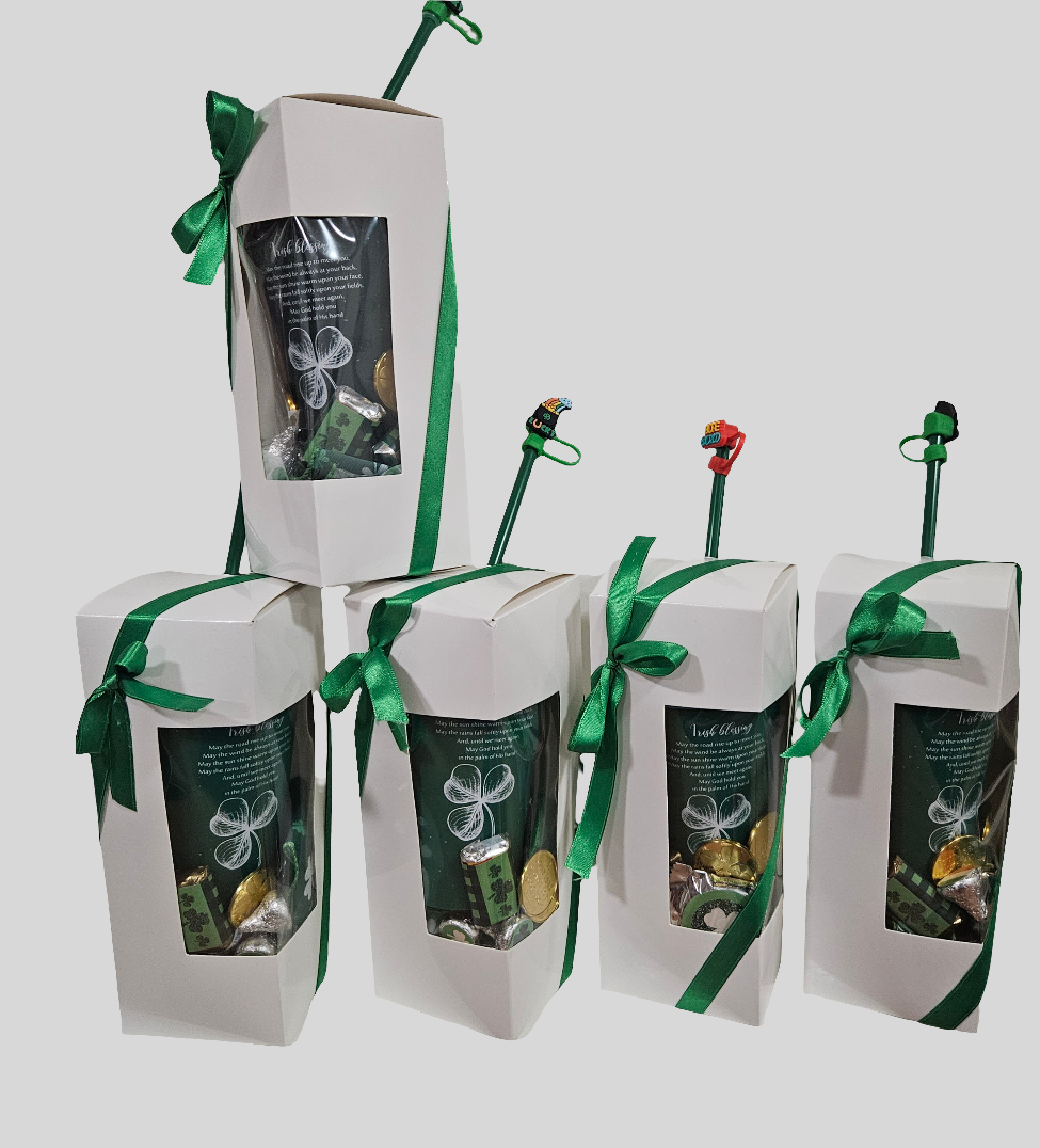 St. Patrick's Day Shamrock Tumblers Gift Box.