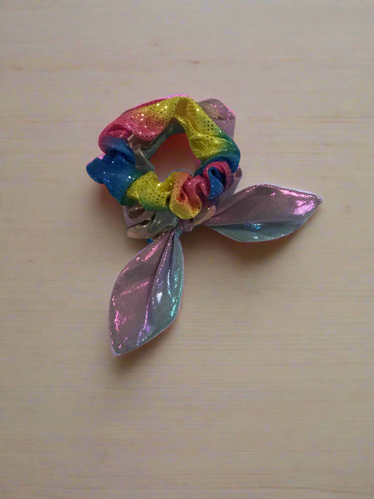 Pink multi colored pony tail holder