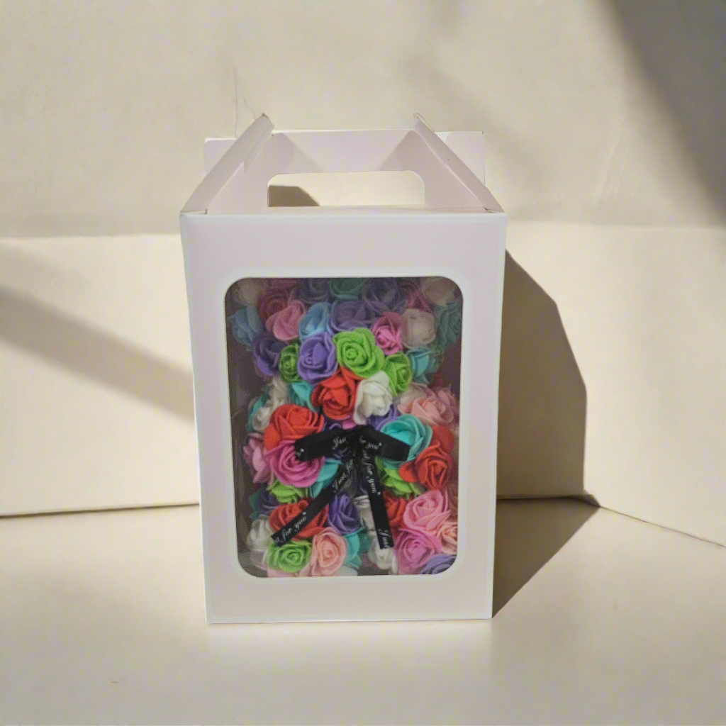 Colorful Rose Bear Gift Box