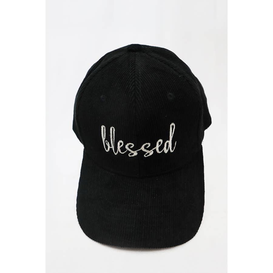 Blessed Embroidered Corduroy Baseball Caps