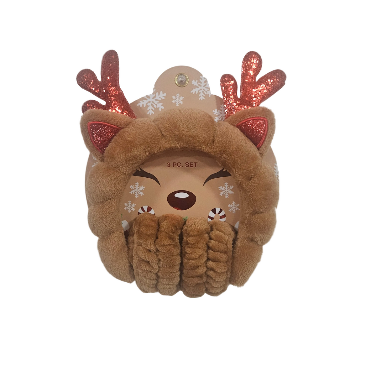 3pcs Reindeer terry head band with wrist bands