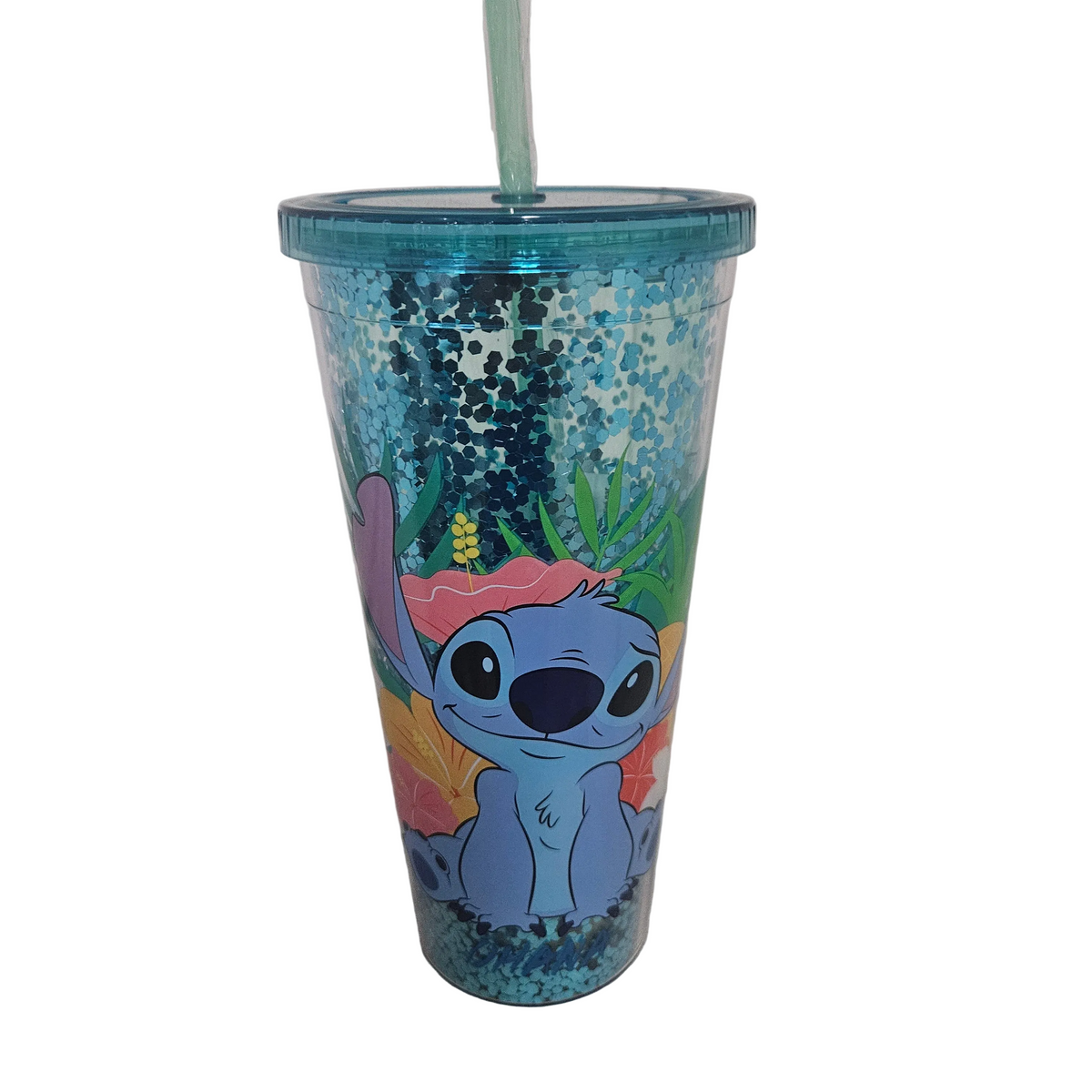 Drink Tumbler with Stitch Character.