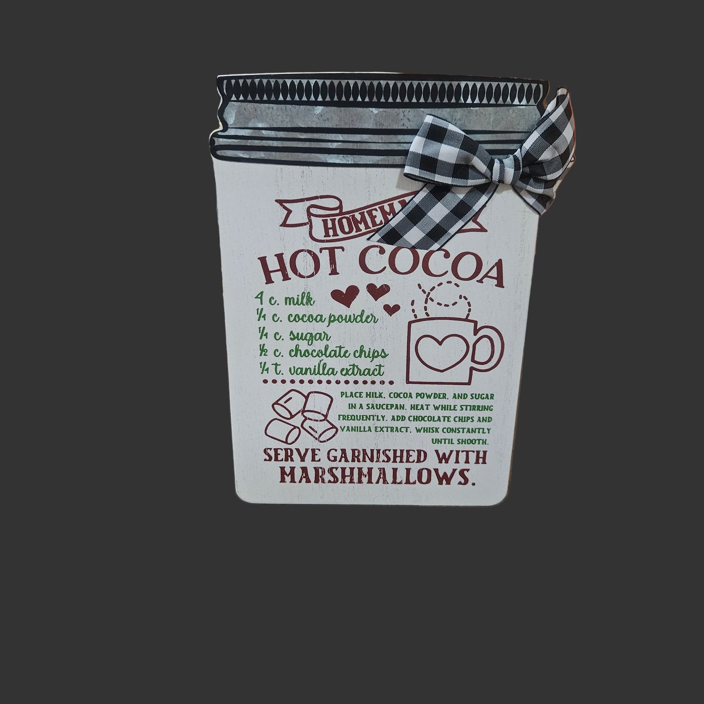 Festive Wooden Homemade Hot Chocolate Recipe.