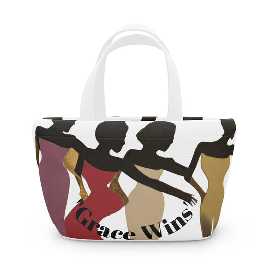 Lunch Bag — "Grace Wins" Multicolor Silhouette Insulated Lunch Tote