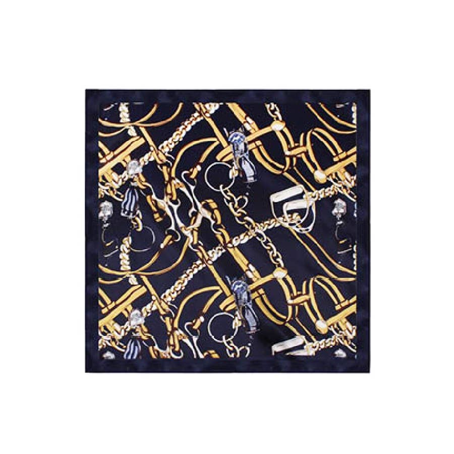 Satin Chain Belt Print Scarf