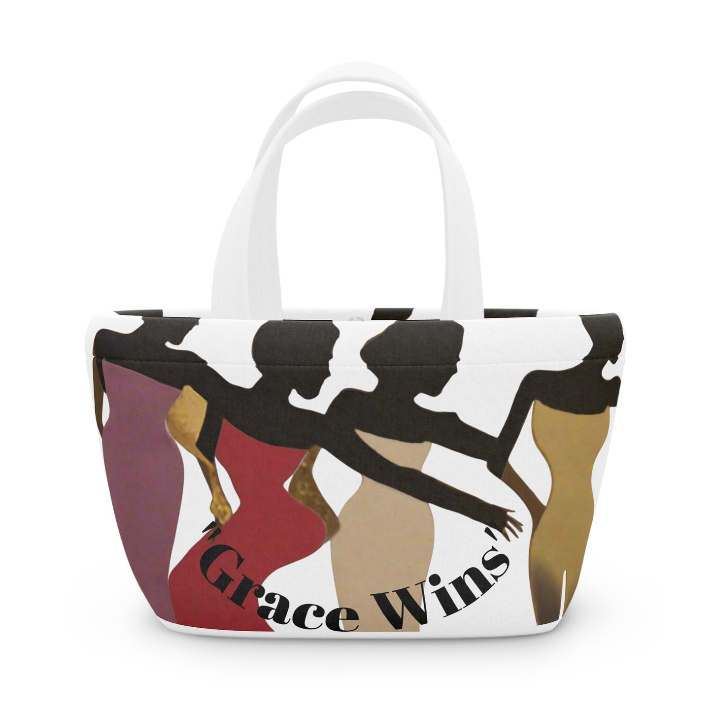 Lunch Bag — "Grace Wins" Multicolor Silhouette Insulated Lunch Tote