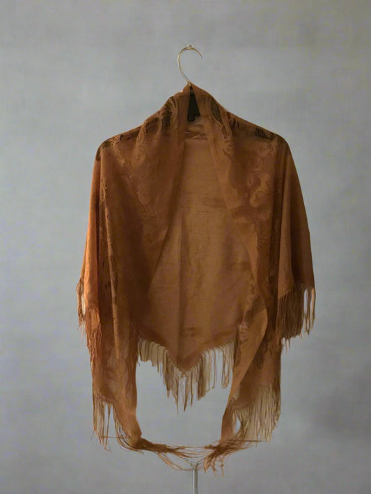 Brown Women’s Fringed Shawl