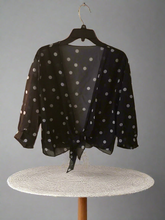 Women’s Polka Dotted Waist Tied Shawl