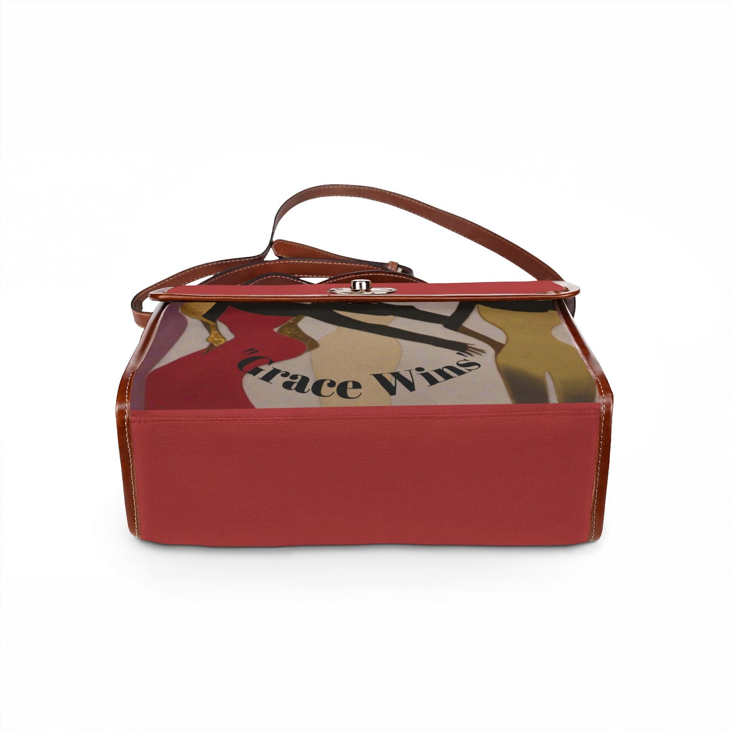 Waterproof Canvas Handbag — 'Grace Wins' Vintage Silhouette Tote