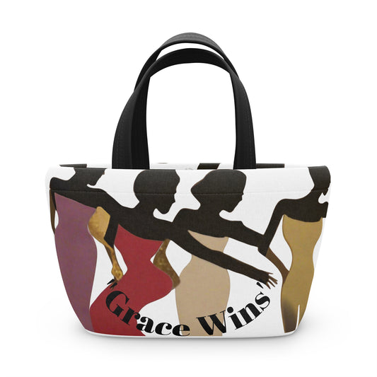 Lunch Bag — "Grace Wins" Multicolor Silhouette Insulated Lunch Tote
