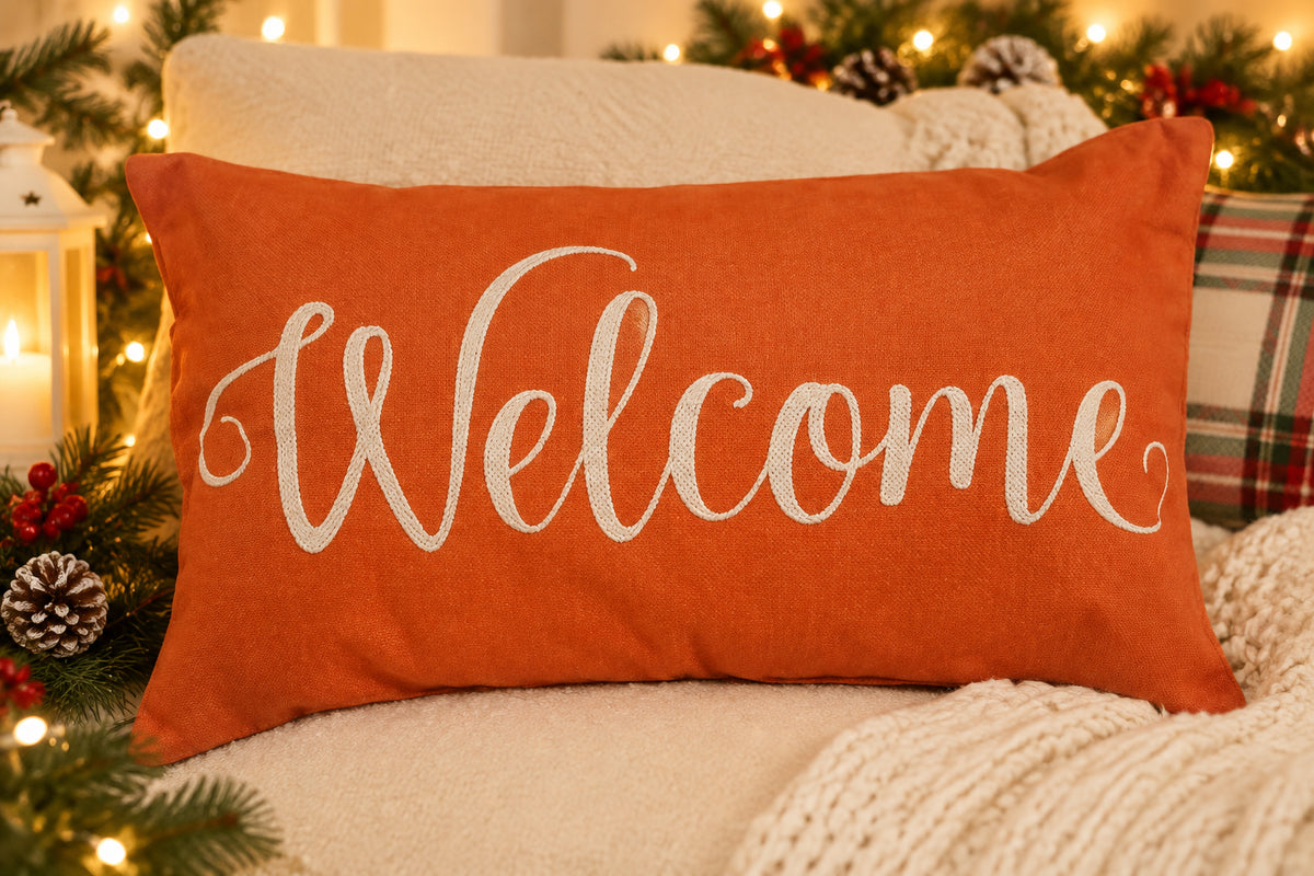 Welcome Fall Festive Throw Pillow