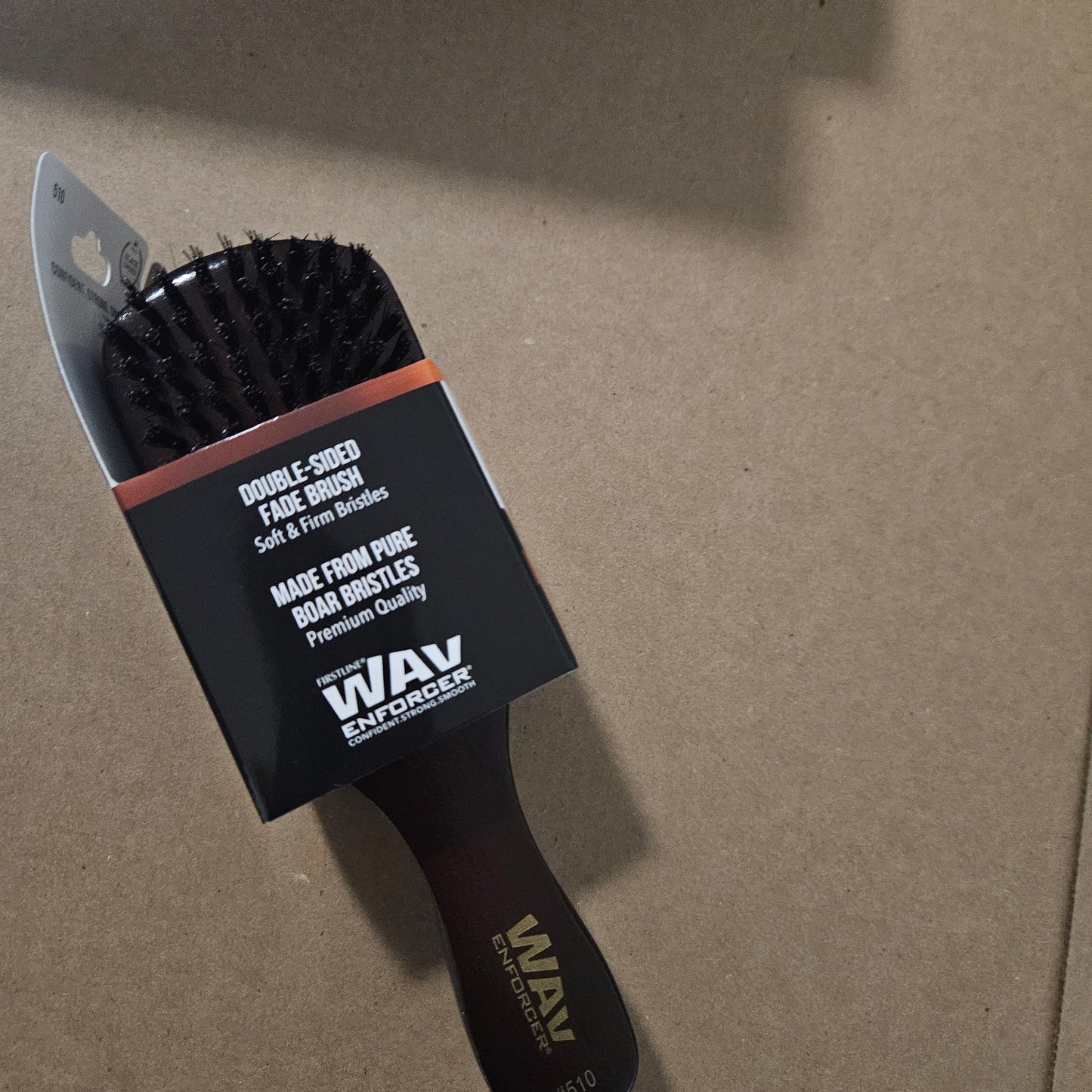 WavEnforcer Military Boar Bristle Wave Brush, Brown