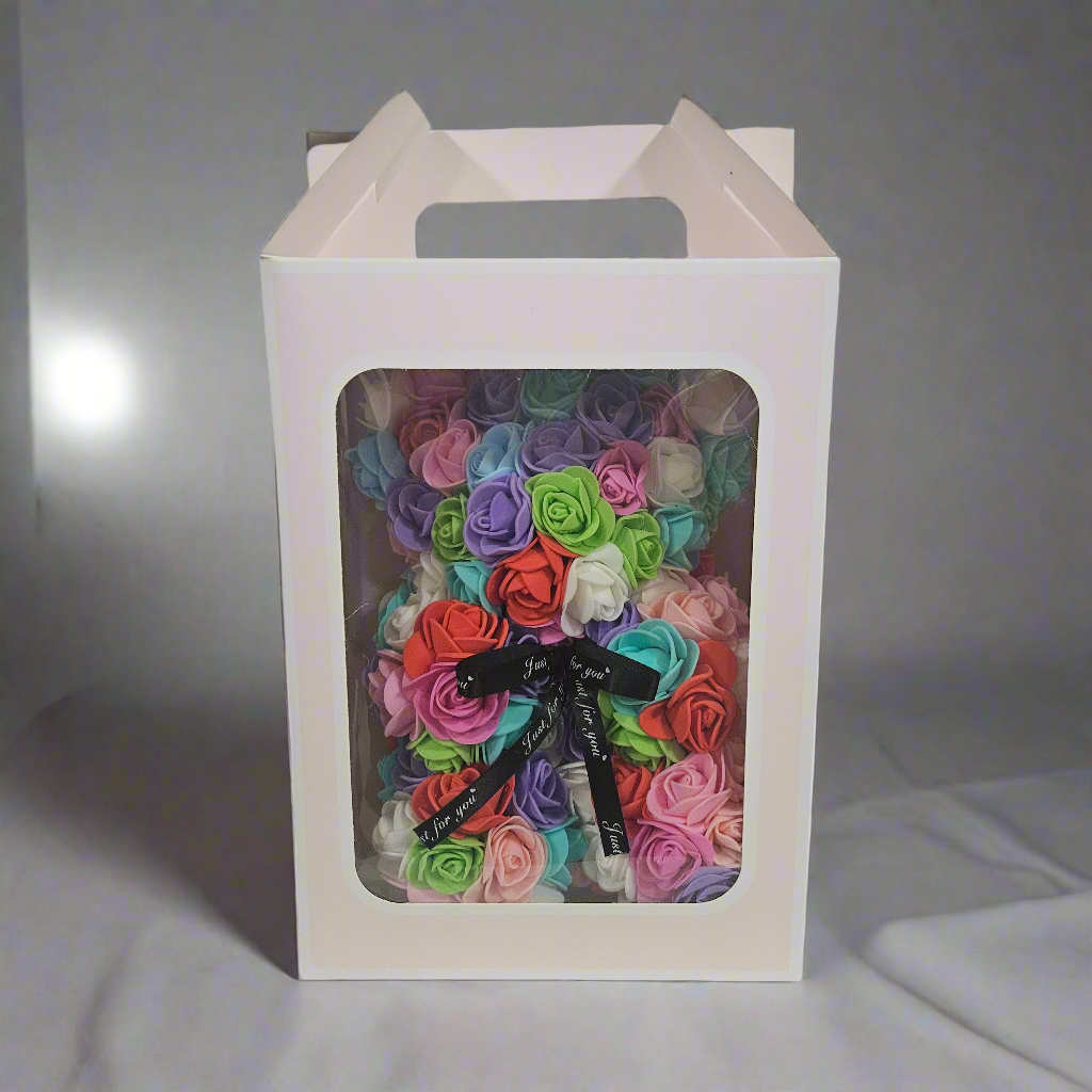 Colorful Rose Bear Gift Box