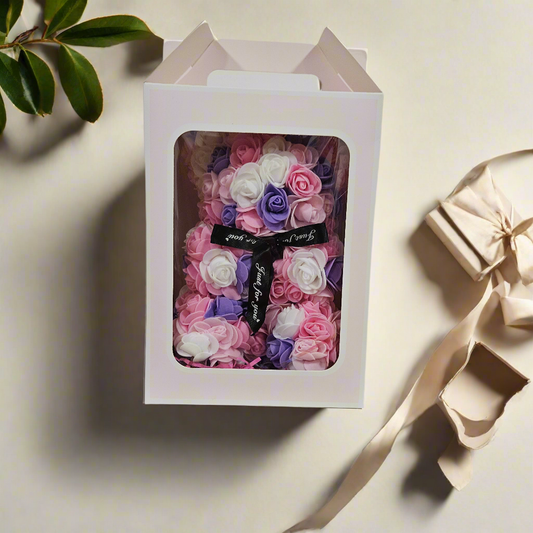 Colorful Rose Bear Gift Box