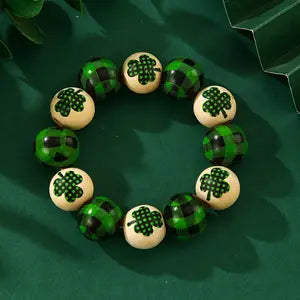 St. Patrick's Day Beaded Shamrock Bracelet
