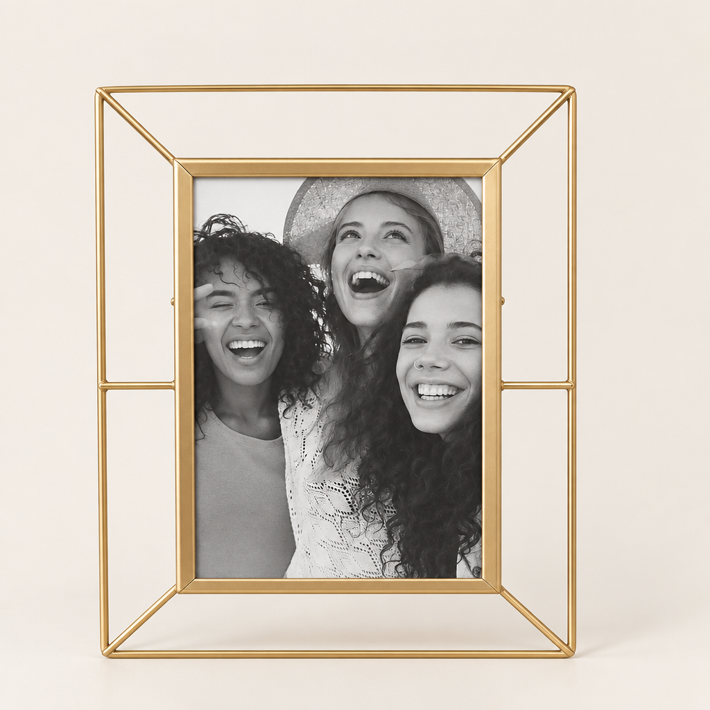 Gold Metal Wired Photo Frame
