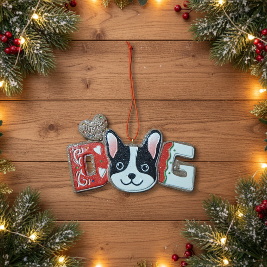 I Love My Dog Ornament