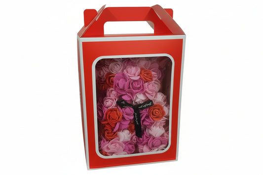 Adorable Pink Rose Bear Gift Box