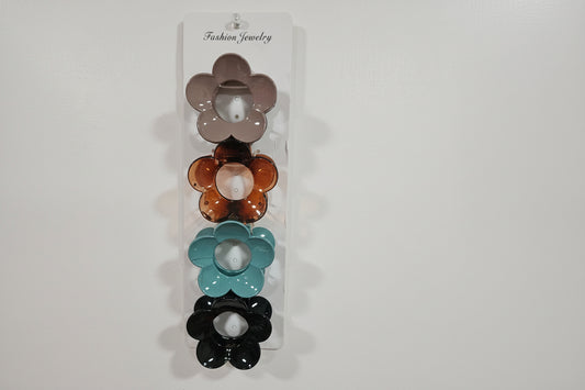 Flower Hair Clip -4pk