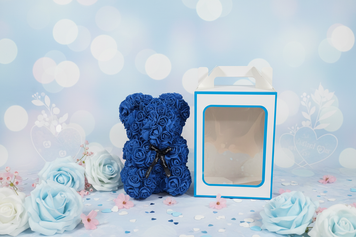 Stunning Blue Bear with Gift Box