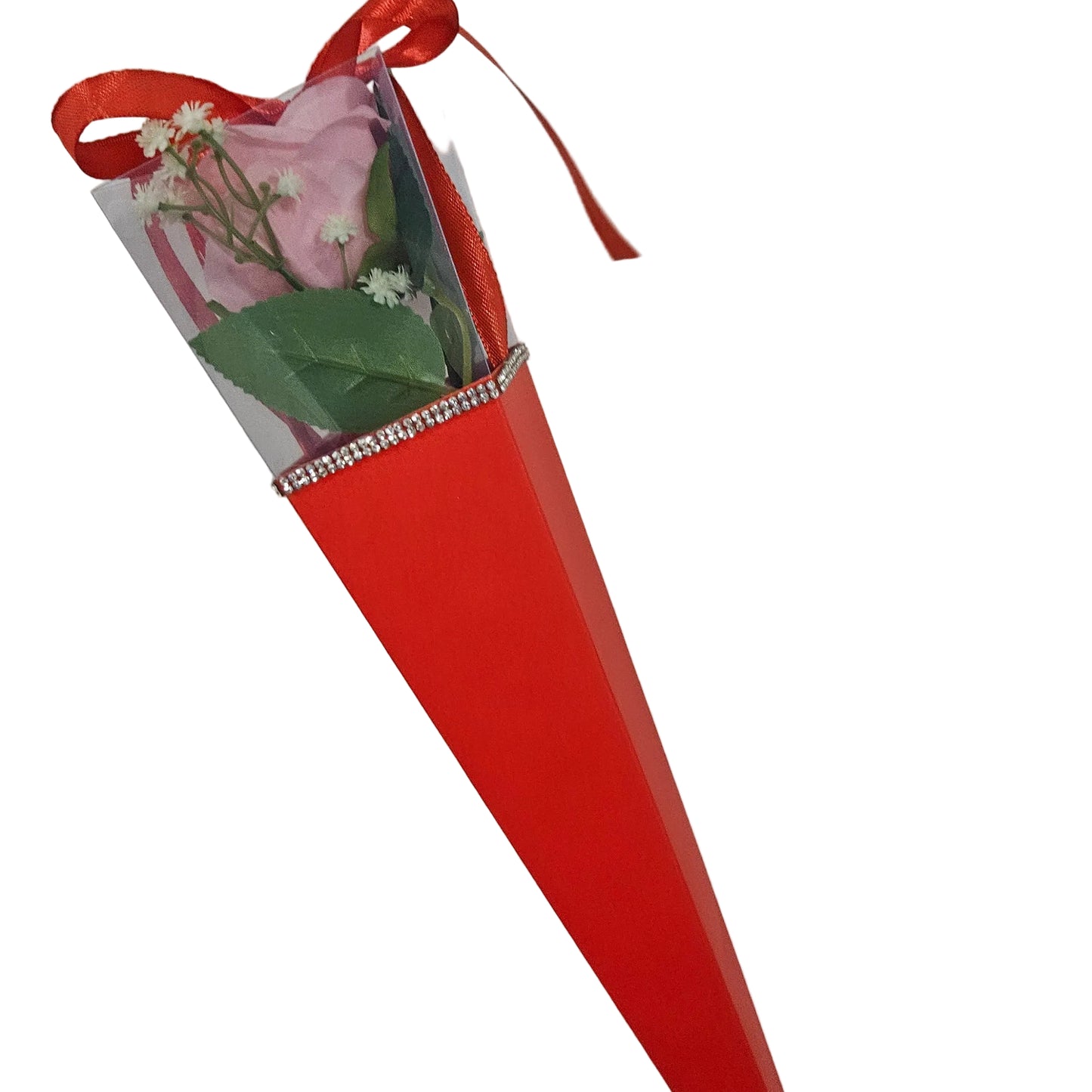 Valentine's Pink Single Rose Gift Set